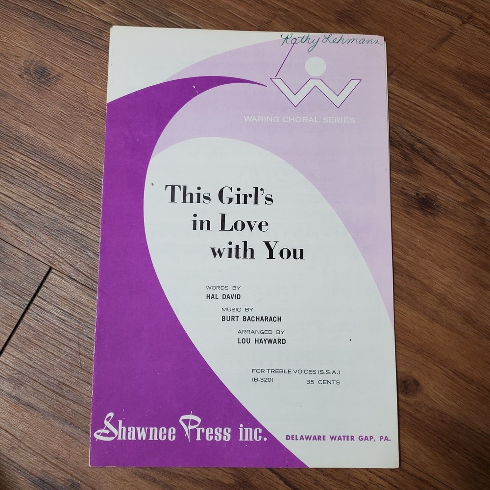 This Guy's In Love With You For Treble Voices (B-320)‎ 1969 Shawnee Sheet Music